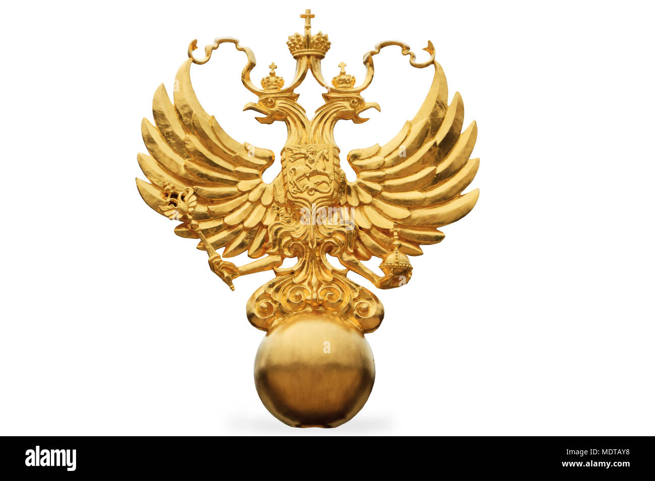 Lo Stato Russo emblema - un DOUBLE HEADED EAGLE Foto Stock