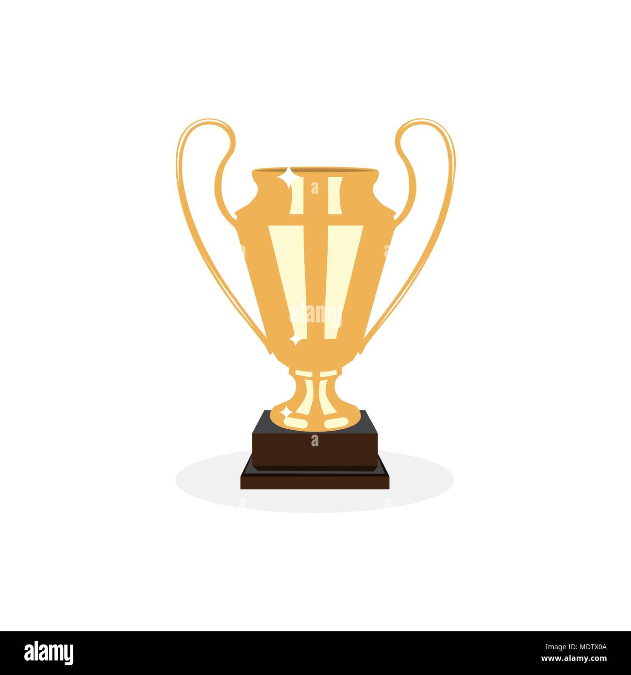 Trofeo gold cup desing piatta su uno sfondo bianco. Illustrazione Vettoriale Illustrazione Vettoriale