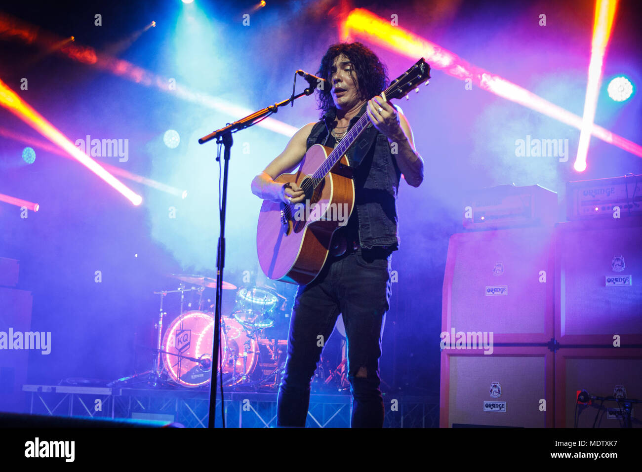 Milano, 19 aprile 2018 la Zen Circus si esibisce dal vivo all'Alcatraz a Milano © Davide Merli / Alamy Live News Foto Stock