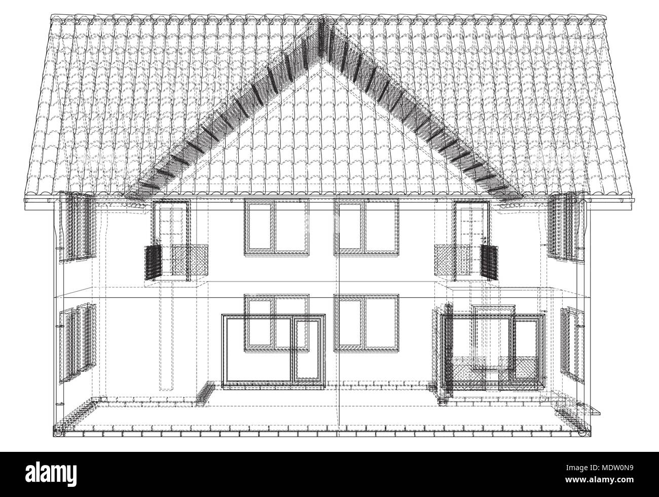Disegno vettoriale casa sullo sfondo bianco. EPS 10 Illustrazione Vettoriale