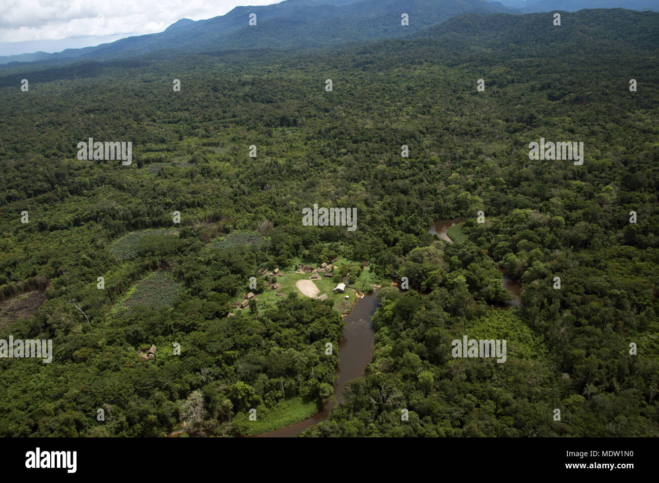 Vista aérea do Rio Auarís Foto Stock