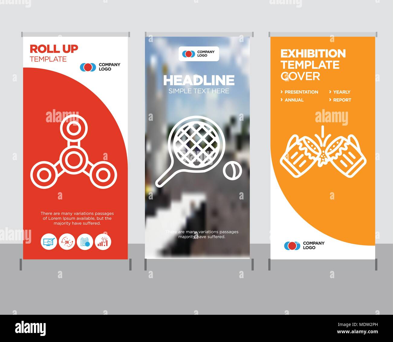 La birra moderno business roll up banner modello di progettazione, ping pong creative stand poster o brochure concetto, Drone coprire la pubblicazione Illustrazione Vettoriale