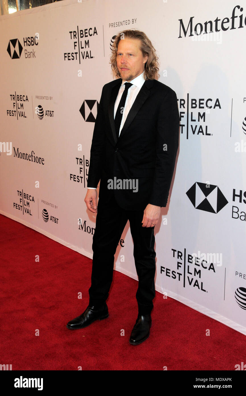 NEW YORK, NY - 19 aprile: Attore Ian Matthews assiste uno screening di 'Stockholm' durante il 2018 Tribeca Film Festival al teatro SVA on April 19, 2018 in New York City. Credito: Ron Adar/Alamy Live News Foto Stock