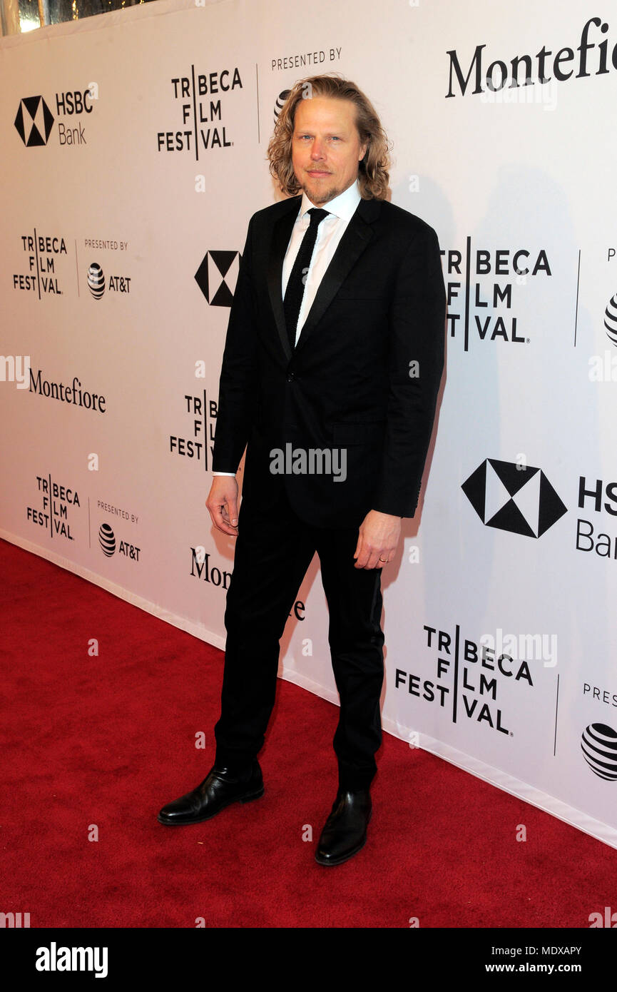 NEW YORK, NY - 19 aprile: Attore Ian Matthews assiste uno screening di 'Stockholm' durante il 2018 Tribeca Film Festival al teatro SVA on April 19, 2018 in New York City. Credito: Ron Adar/Alamy Live News Foto Stock