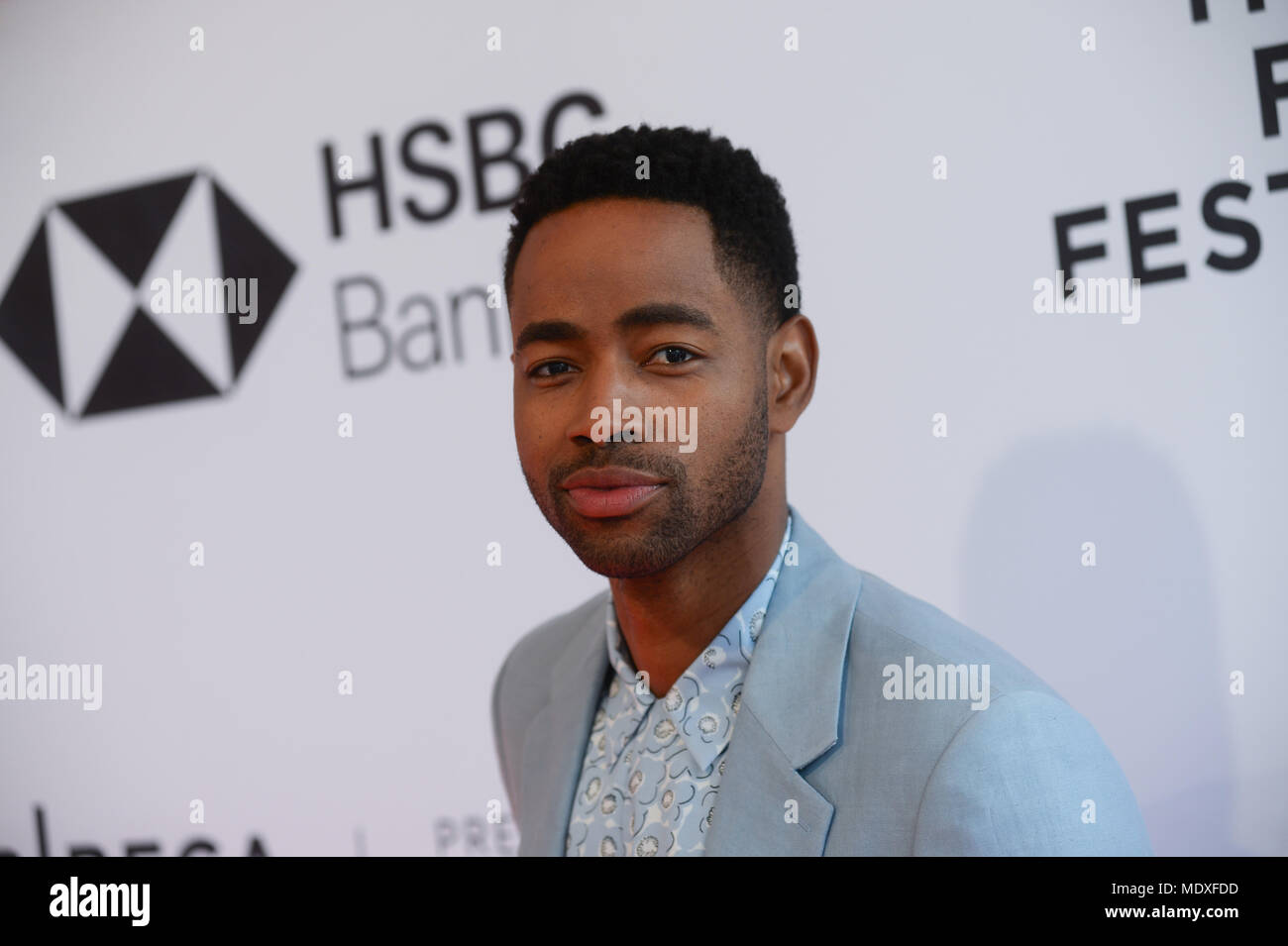 Jay Ellis arriva a 'In una relazione di screening" durante il 2018 Tribeca Film Festival al teatro SVA on April 20, 2018 in New York City. Credito: Erik Pendzich/Alamy Live News Foto Stock