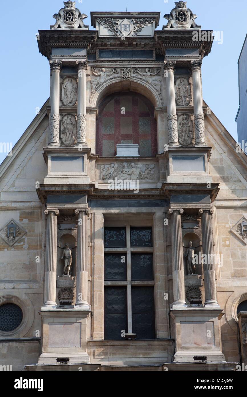 Parigi, rue Bonaparte, Ecole Nationale Superieure des Beaux-Arts (ENSBA), ex portico del Anett Castello, Foto Stock