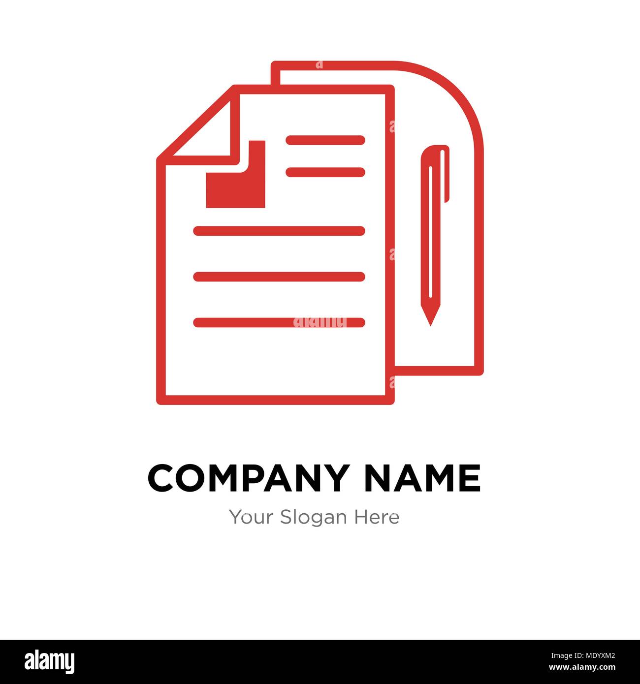Documento company Logo design template, business corporate icona vettore Illustrazione Vettoriale