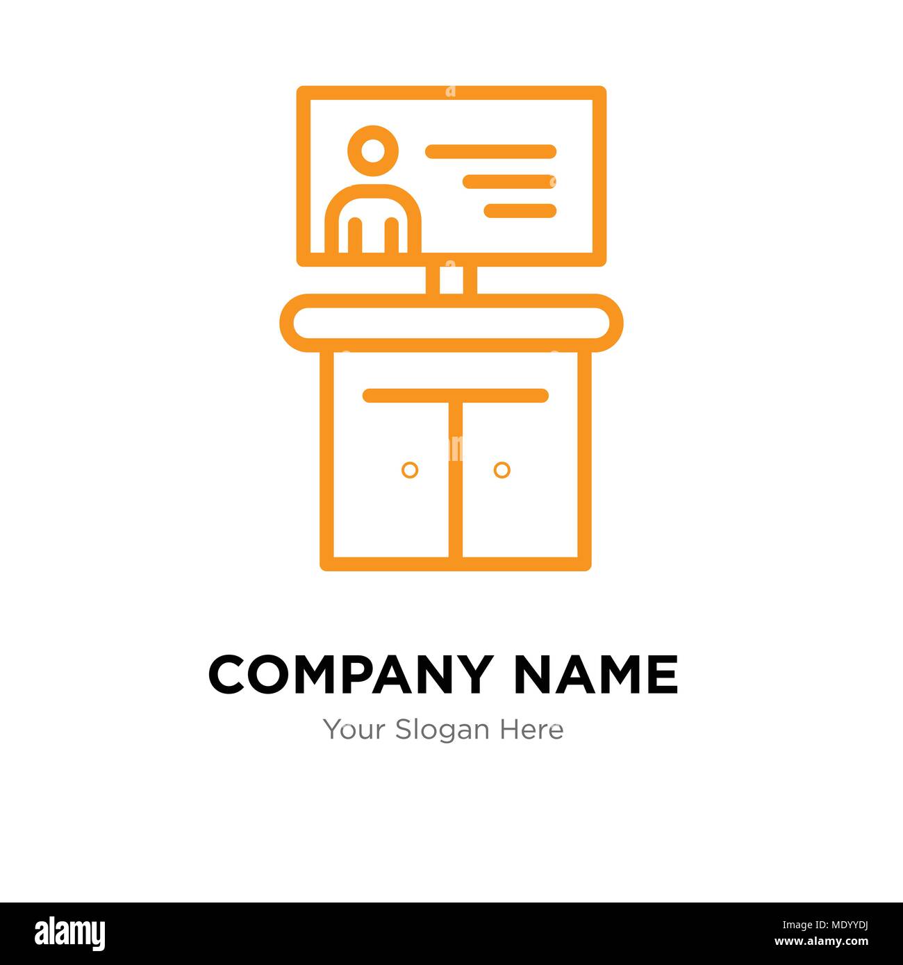 Tv company Logo design template, business corporate icona vettore Illustrazione Vettoriale