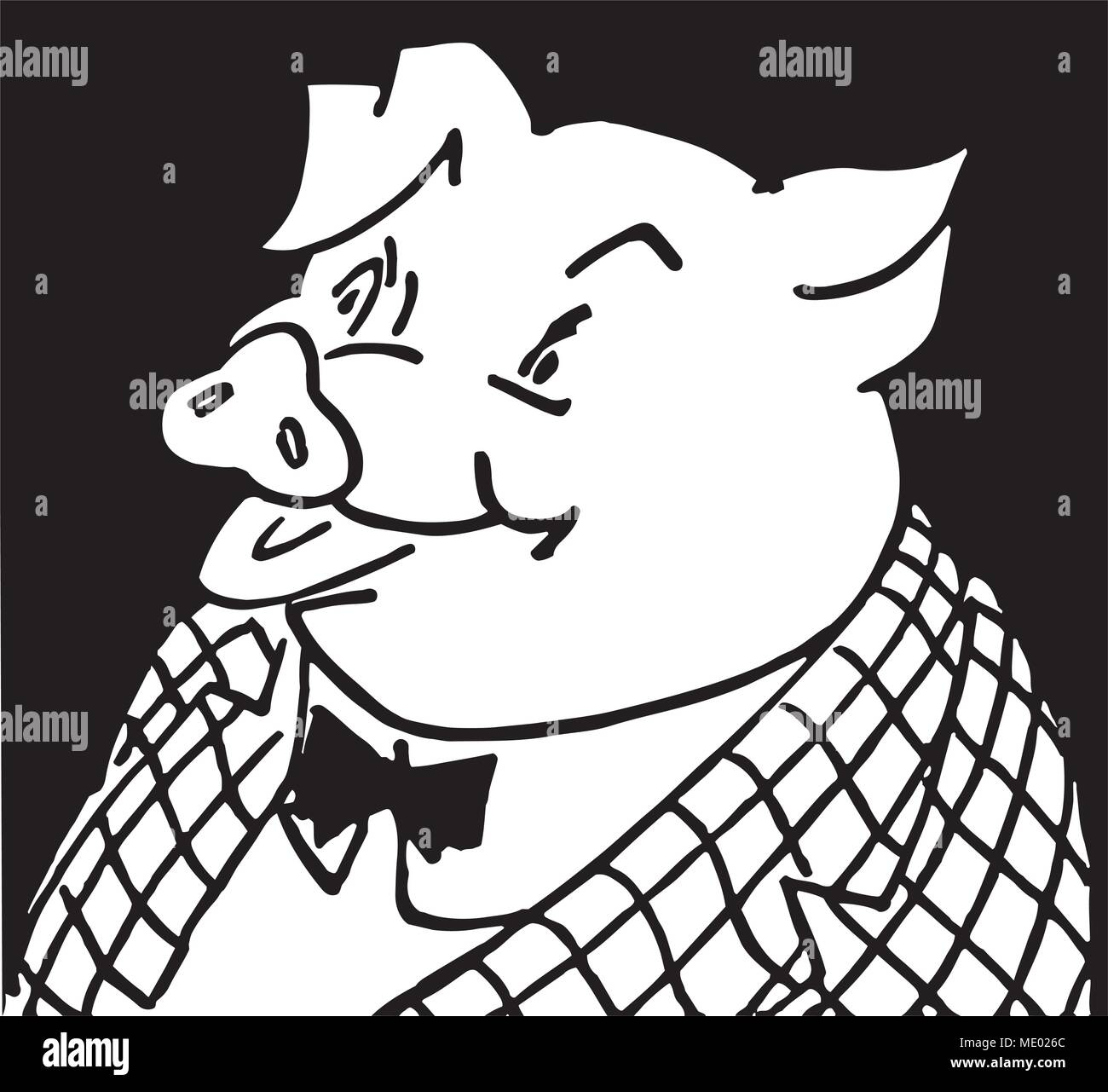 Corporate di maiale - retrò illustrazione clipart Illustrazione Vettoriale