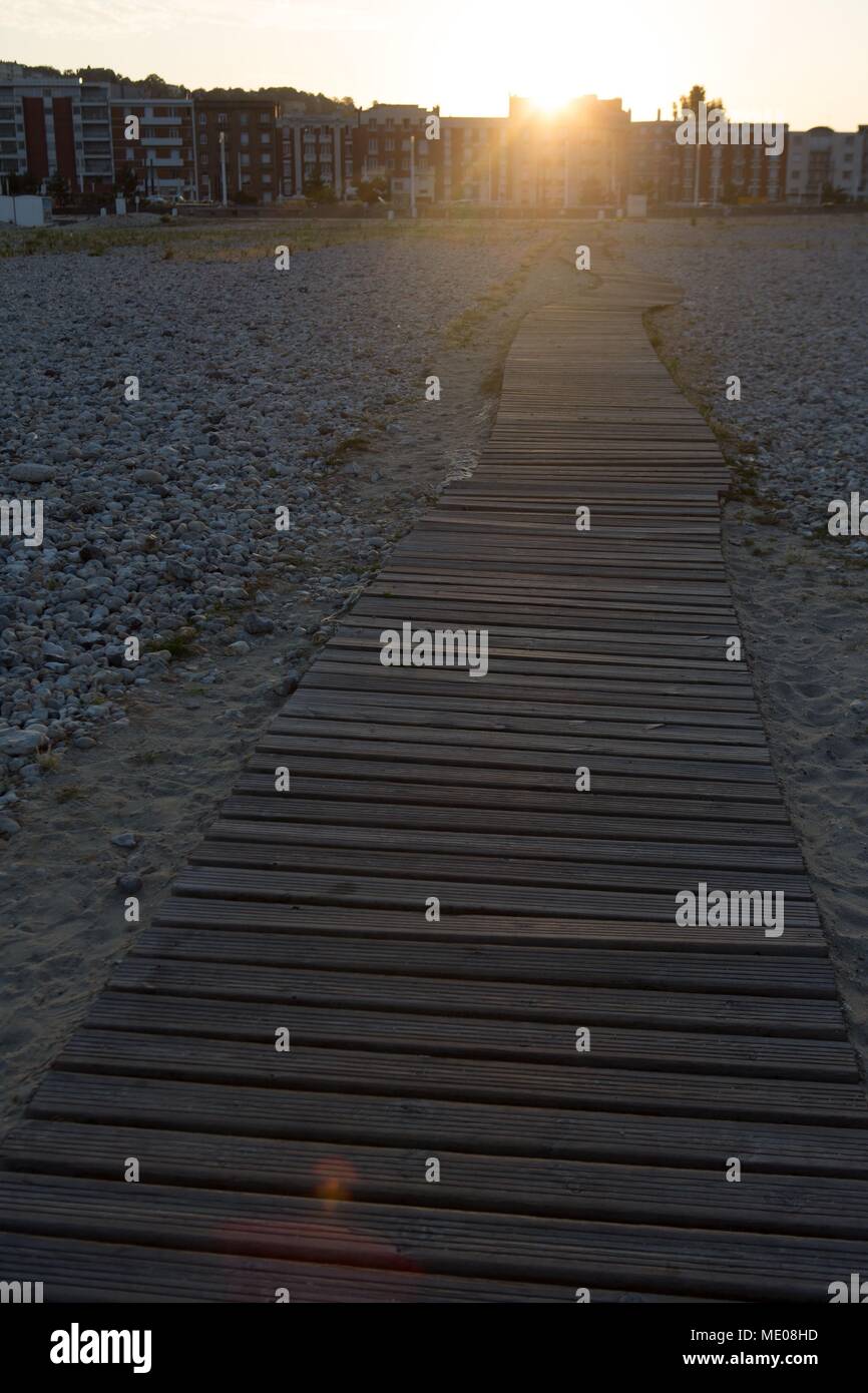 In Francia, Le Havre, spiaggia in linea con le Porte Océane Foto Stock
