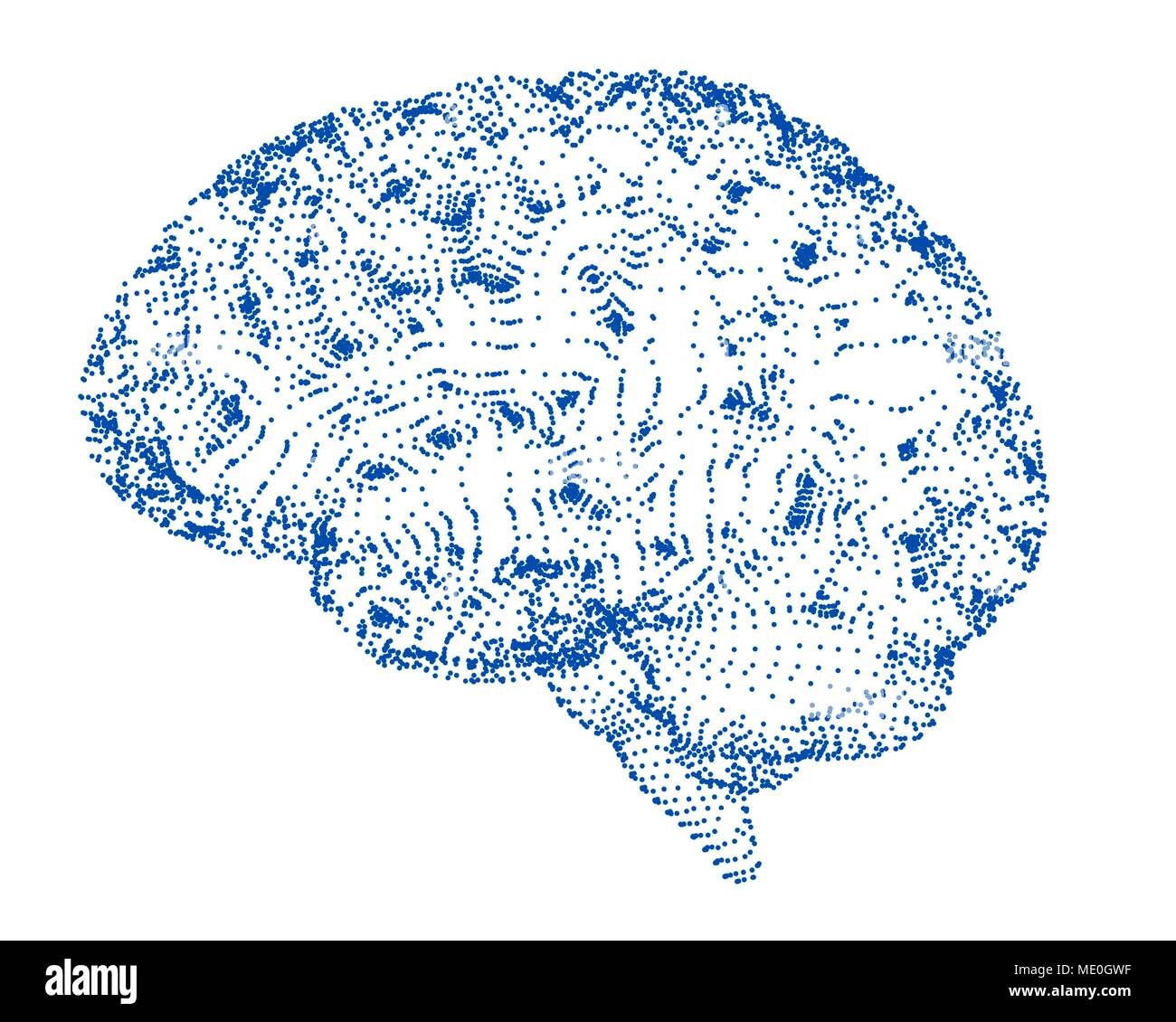 Cervello umano, concettuale illustrazione del computer. Foto Stock