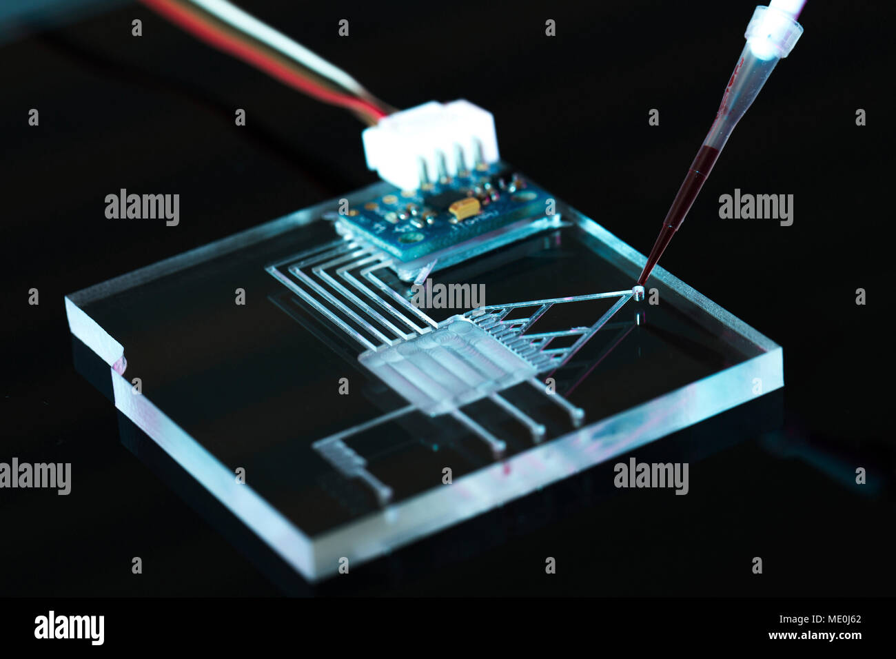 Il laboratorio su un chip (LOC). Foto Stock