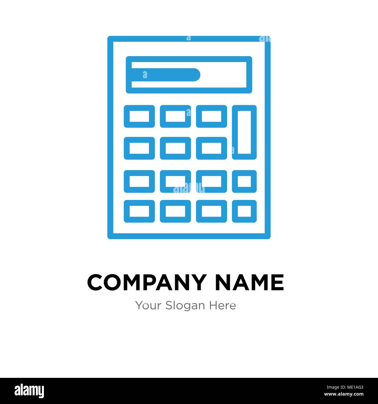 Calcolatrice company Logo design template, business corporate icona vettore Illustrazione Vettoriale