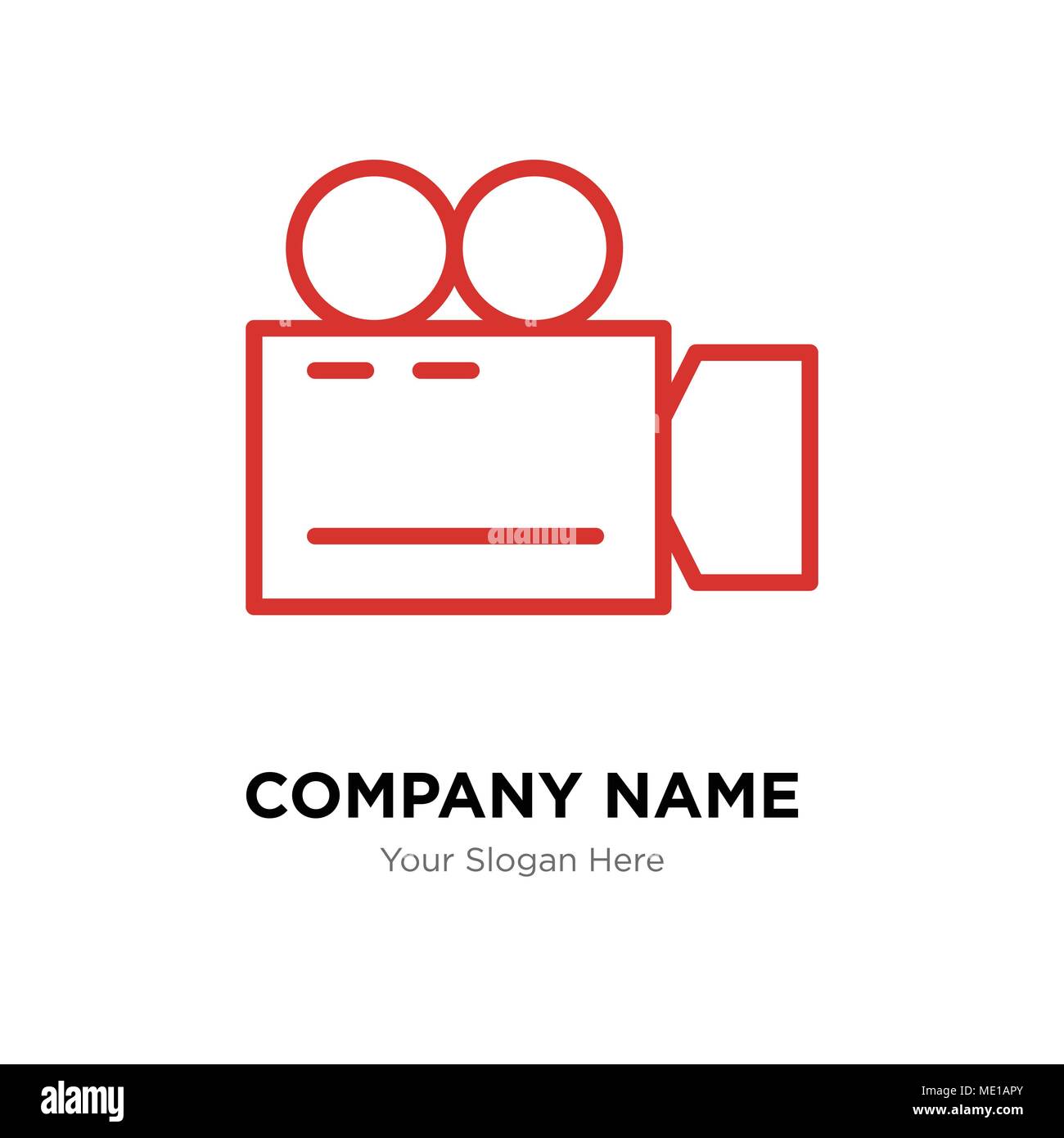 La telecamera video company Logo design template, business corporate icona vettore Illustrazione Vettoriale