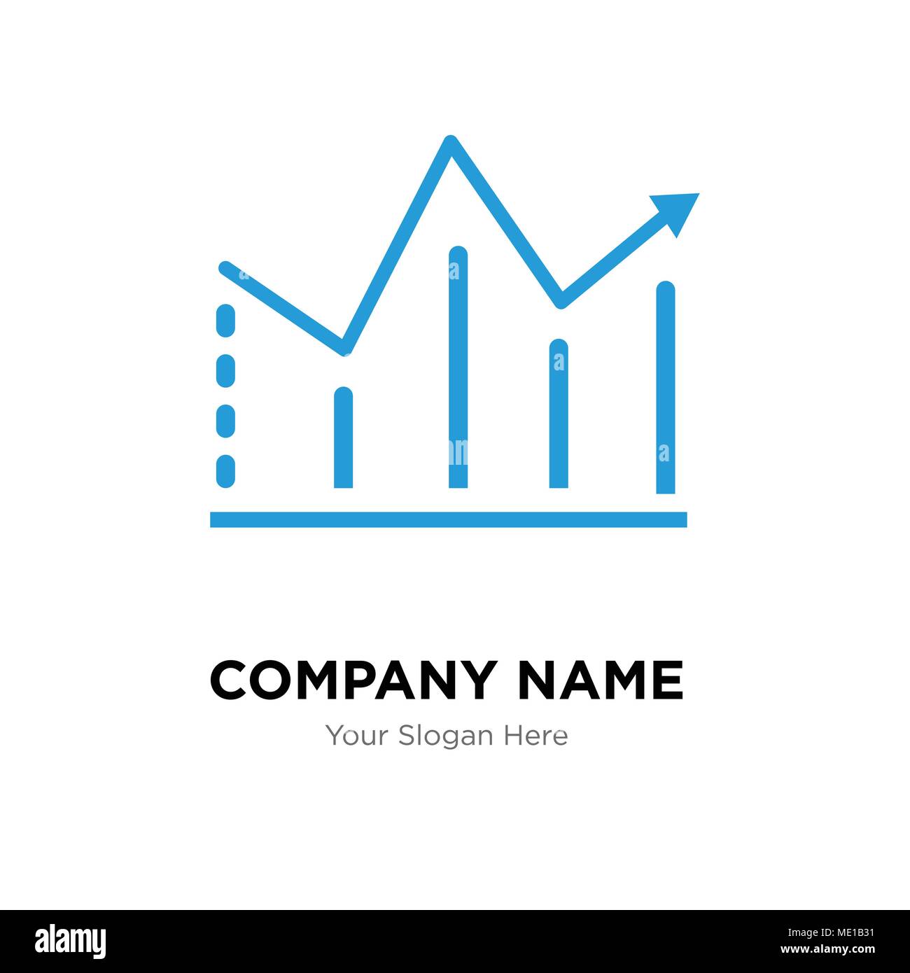 Società di statistica logo design template, business corporate icona vettore Illustrazione Vettoriale