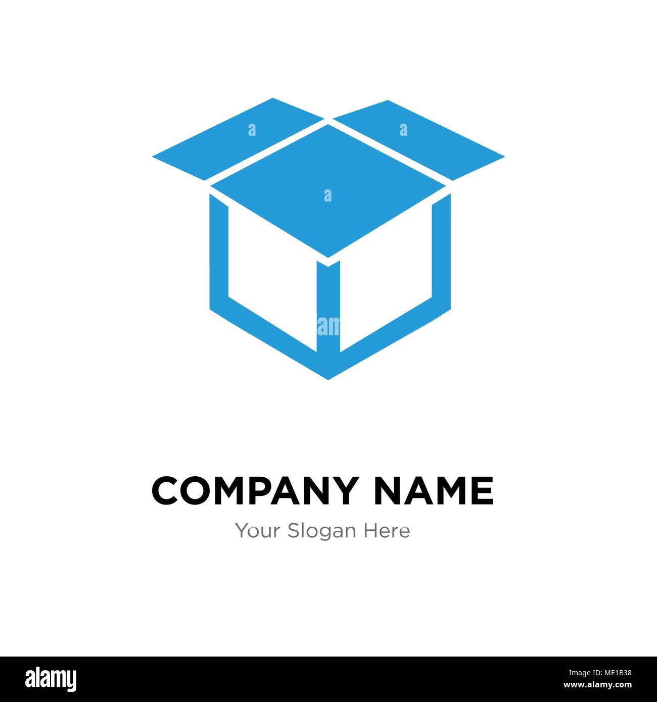 Pacchetto di consegna aperto company Logo design template, business corporate icona vettore Illustrazione Vettoriale