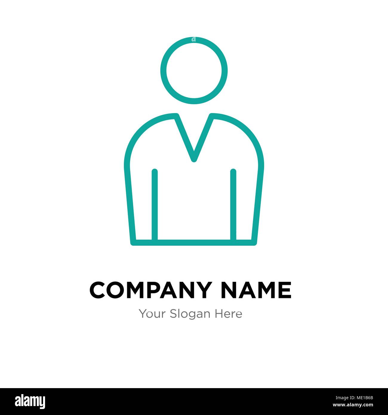 Avatar maschio company Logo design template, business corporate icona vettore Illustrazione Vettoriale