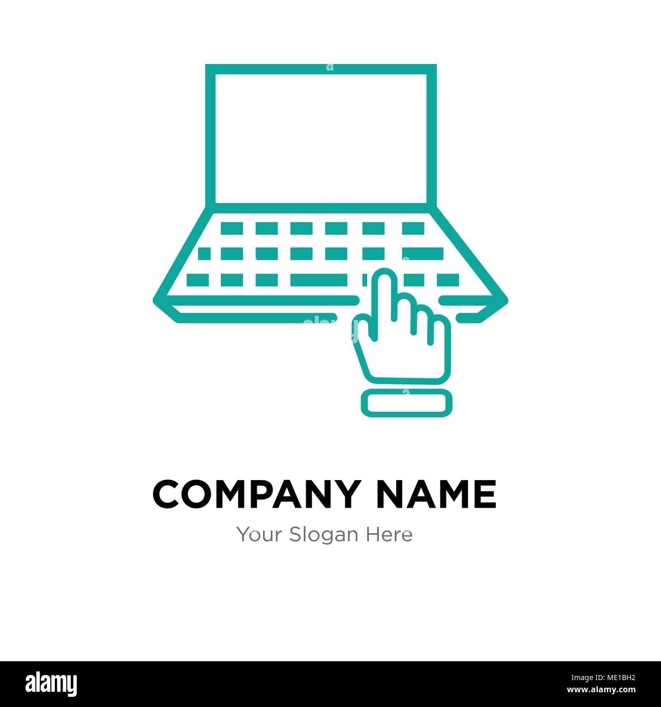 Computer Company logo design template, business corporate icona vettore Illustrazione Vettoriale