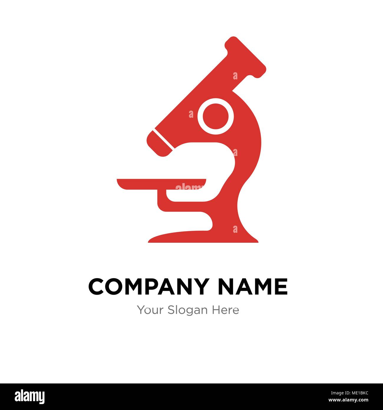 Microscopio company Logo design template, business corporate icona vettore Illustrazione Vettoriale