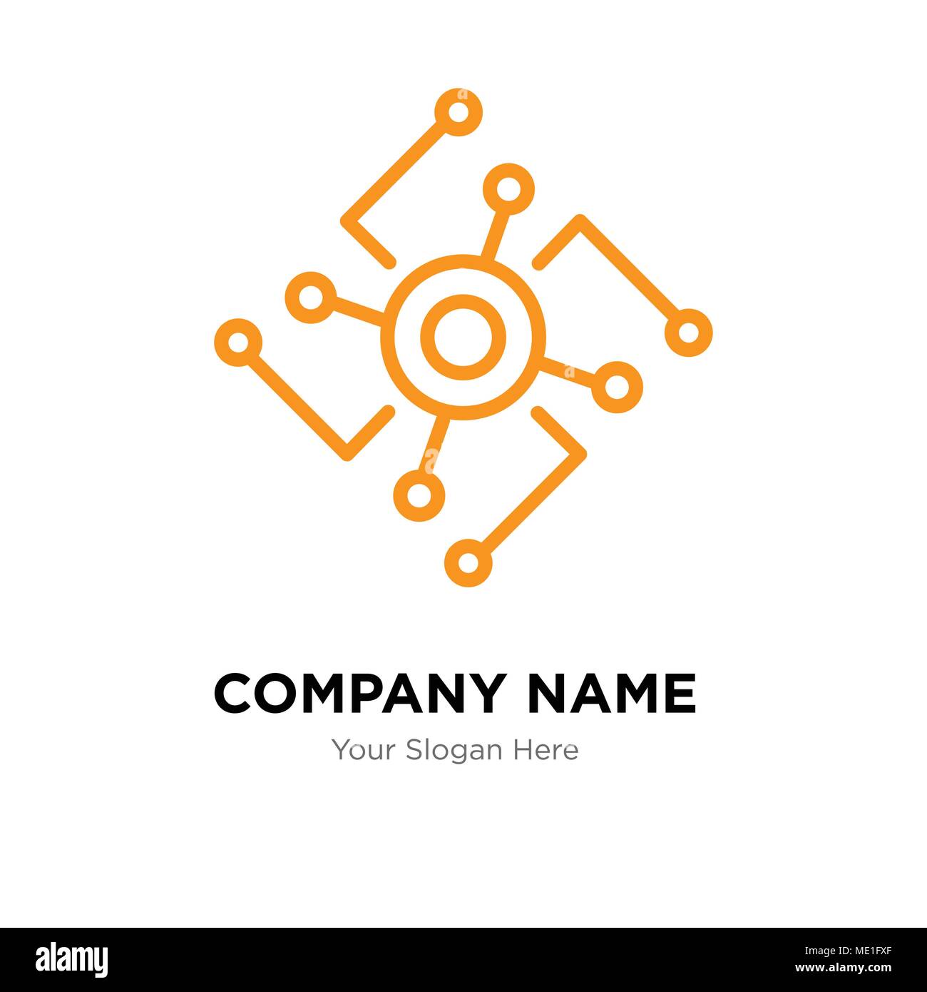 Cpu company Logo design template, business corporate icona vettore Illustrazione Vettoriale
