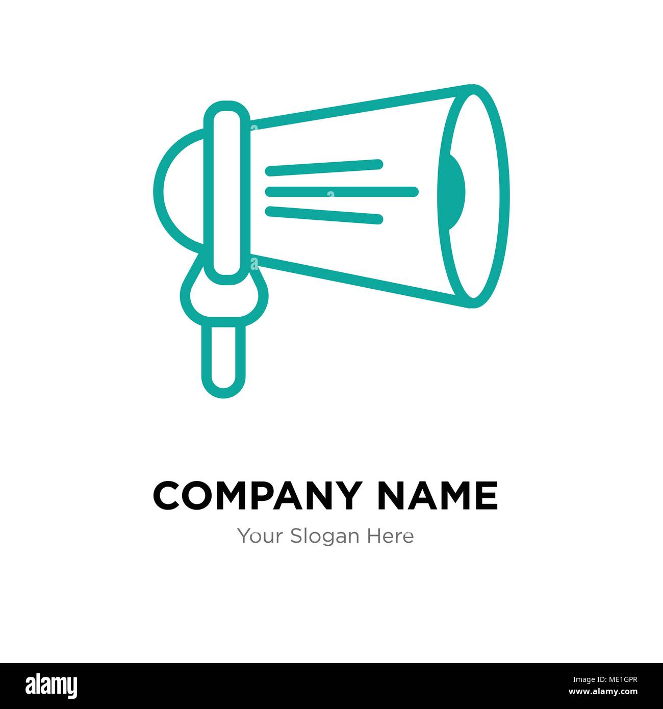 Altoparlante company Logo design template, business corporate icona vettore Illustrazione Vettoriale