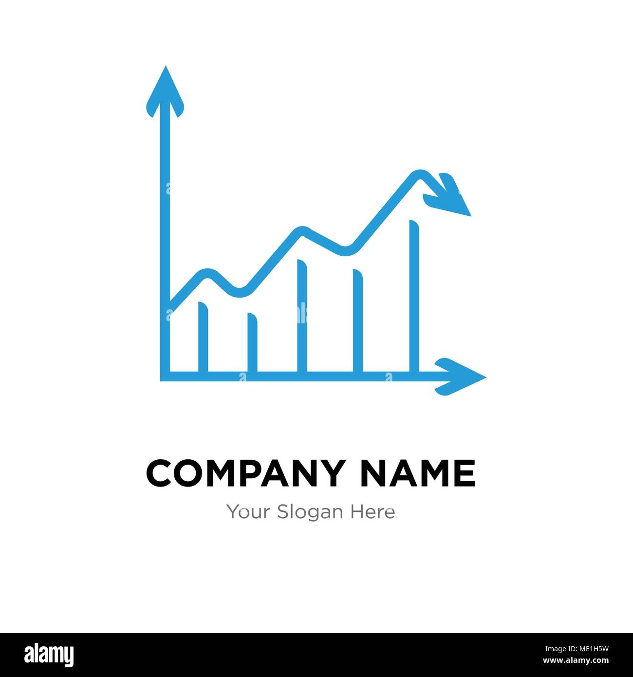 Freccia analytc company Logo design template, business corporate icona vettore Illustrazione Vettoriale