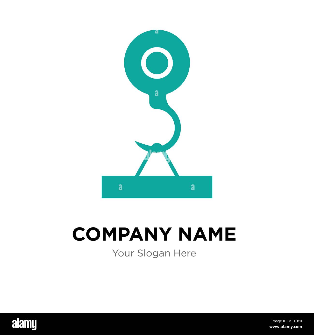 Gru di carico company Logo design template, business corporate icona vettore Illustrazione Vettoriale