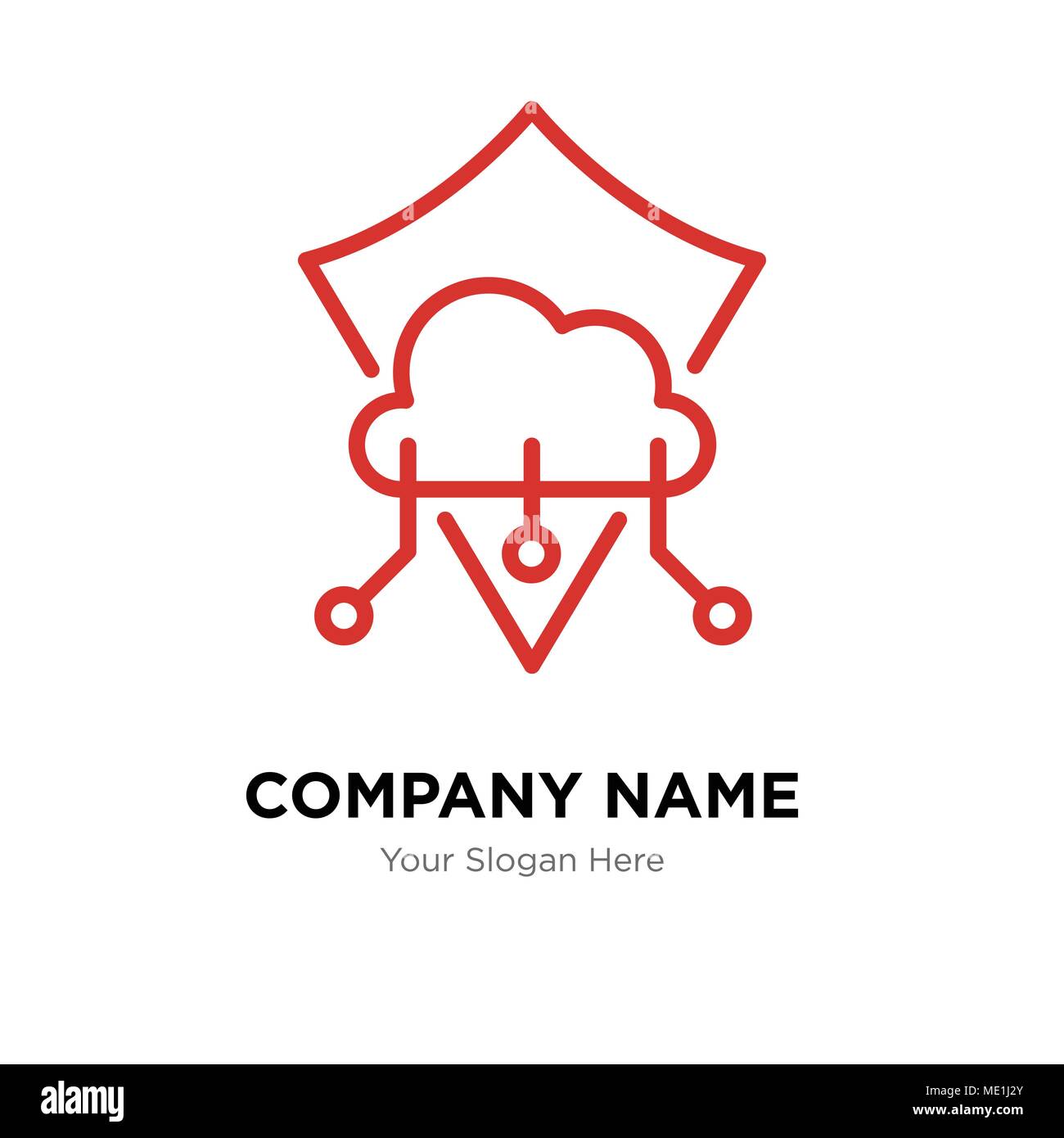 Protezione company Logo design template, business corporate icona vettore Illustrazione Vettoriale