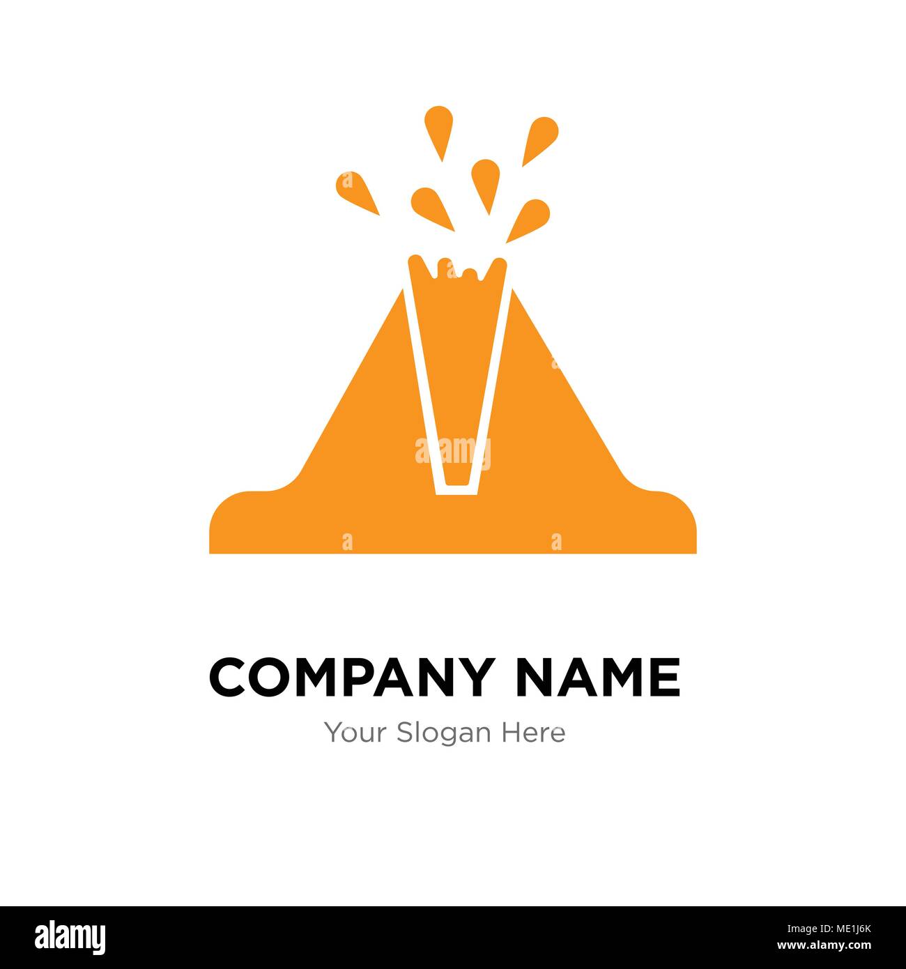 Vulcano company Logo design template, business corporate icona vettore Illustrazione Vettoriale