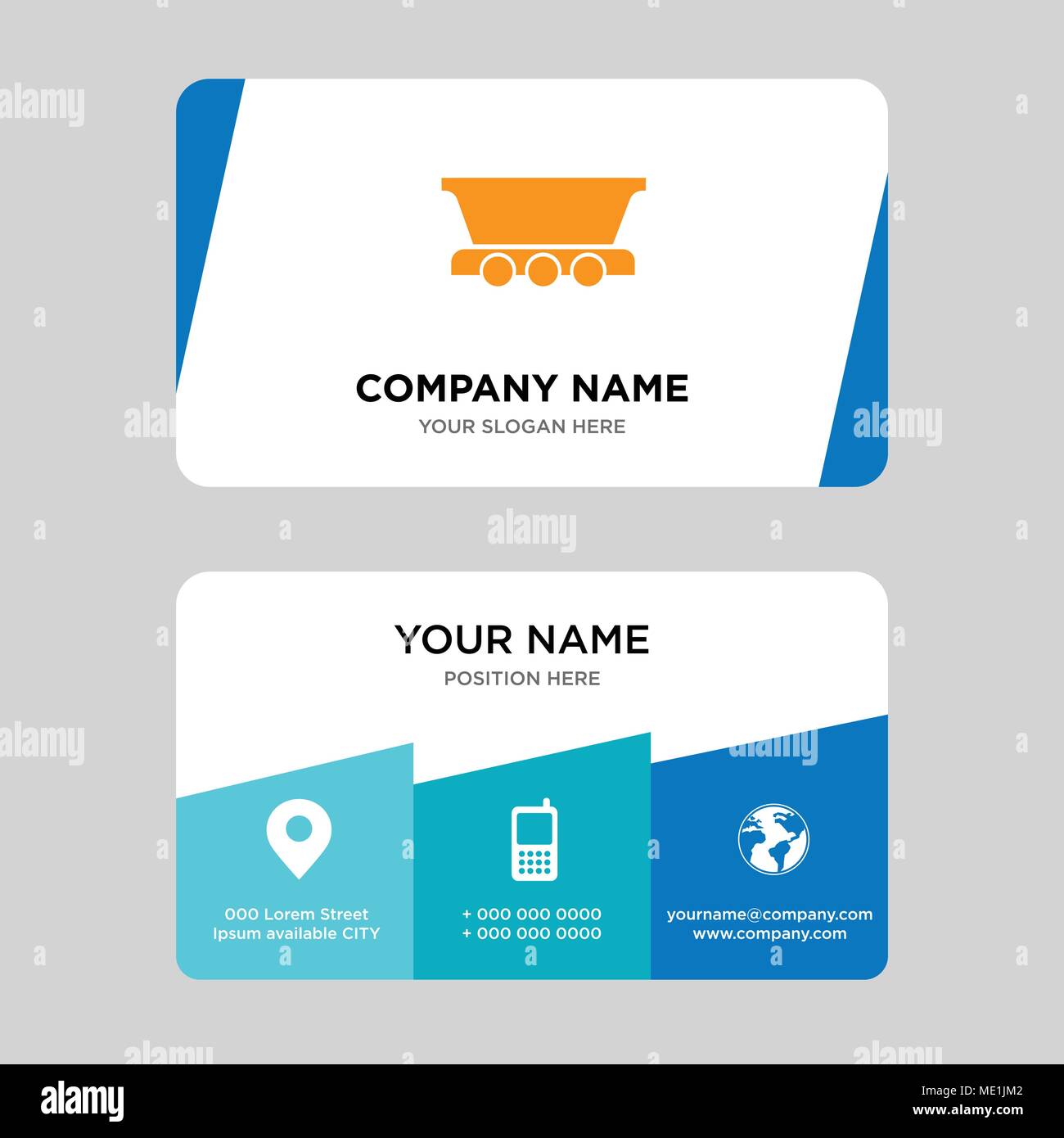 Carro merci business card modello di progettazione, visita per la vostra azienda, moderno creativo e pulire la carta di identità illustrazione vettoriale Illustrazione Vettoriale