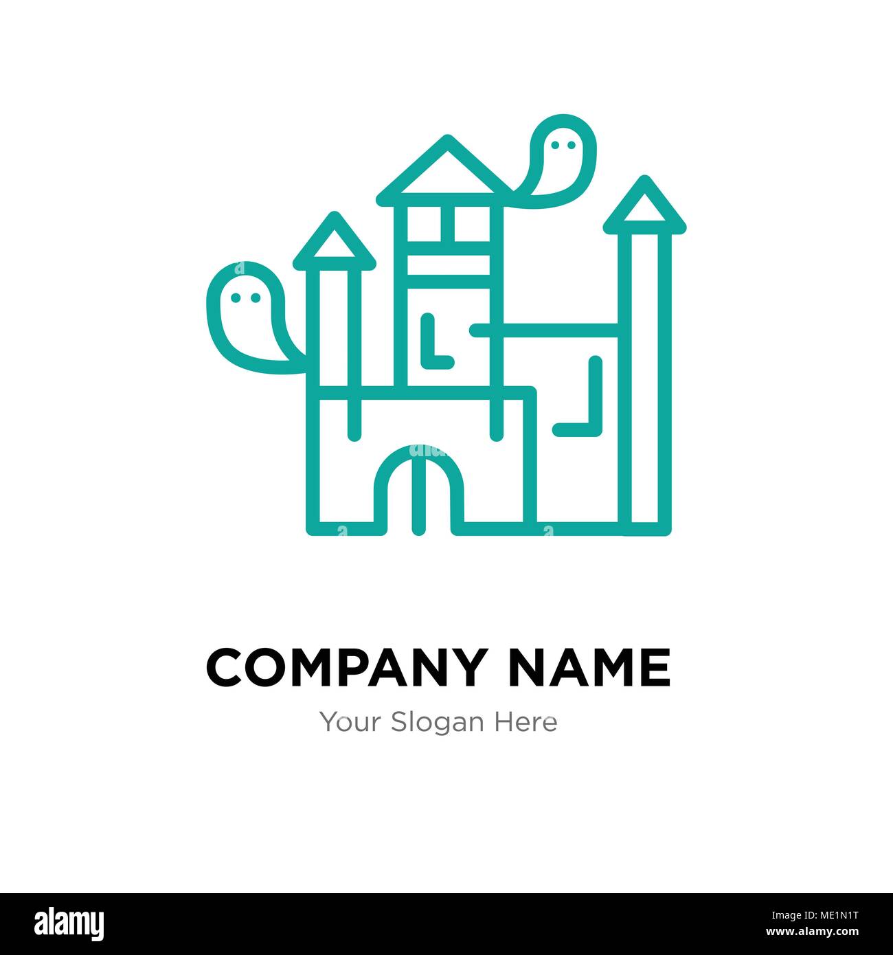 House Company logo design template, business corporate icona vettore Illustrazione Vettoriale