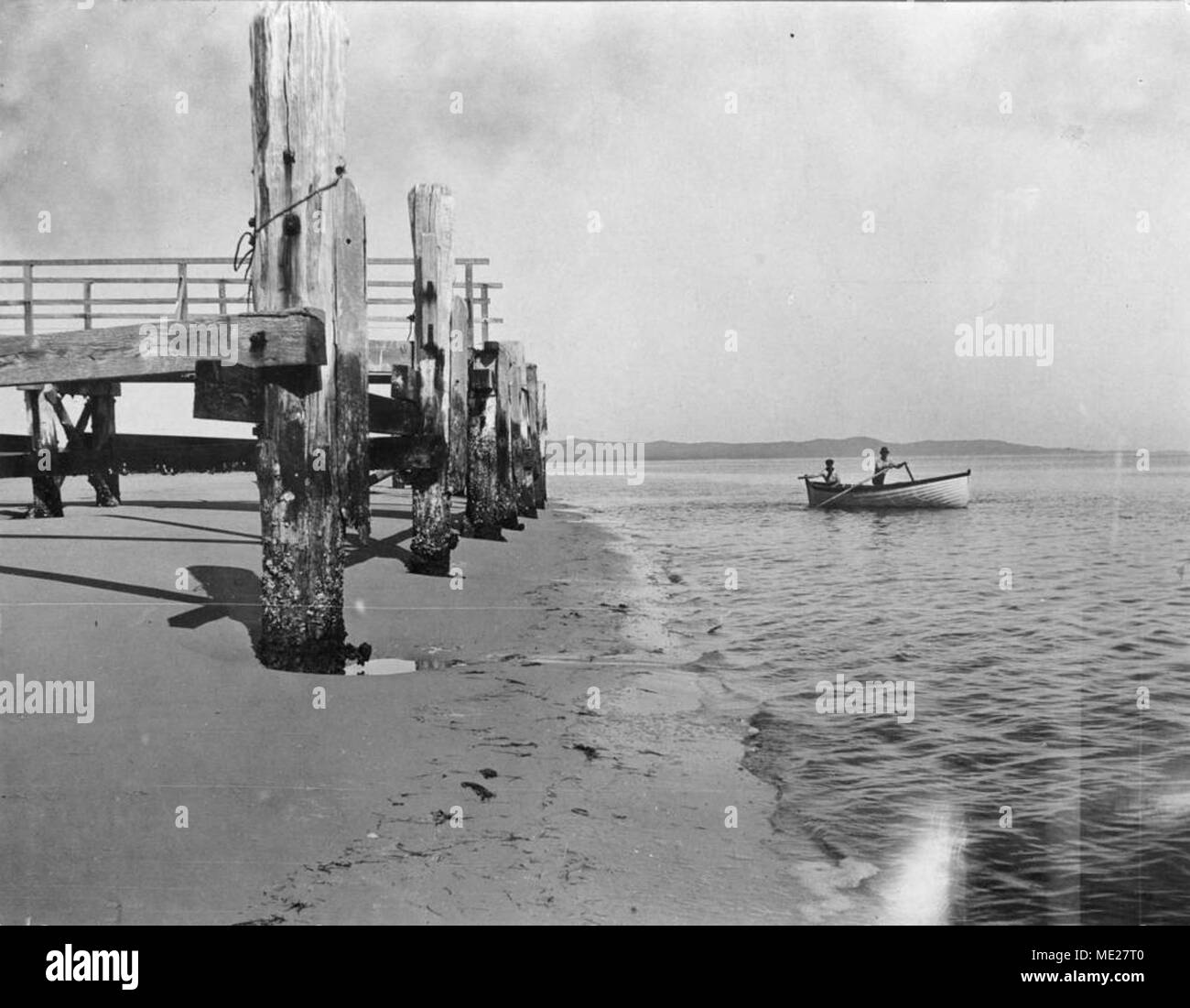 Pontile a sud di passaggio, Moreton Island, 1913. Foto Stock