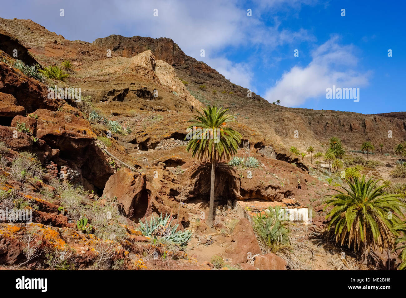 Grotta Antica dimora sul monte Calvario, a Alajero, La Gomera, isole Canarie, Spagna Foto Stock