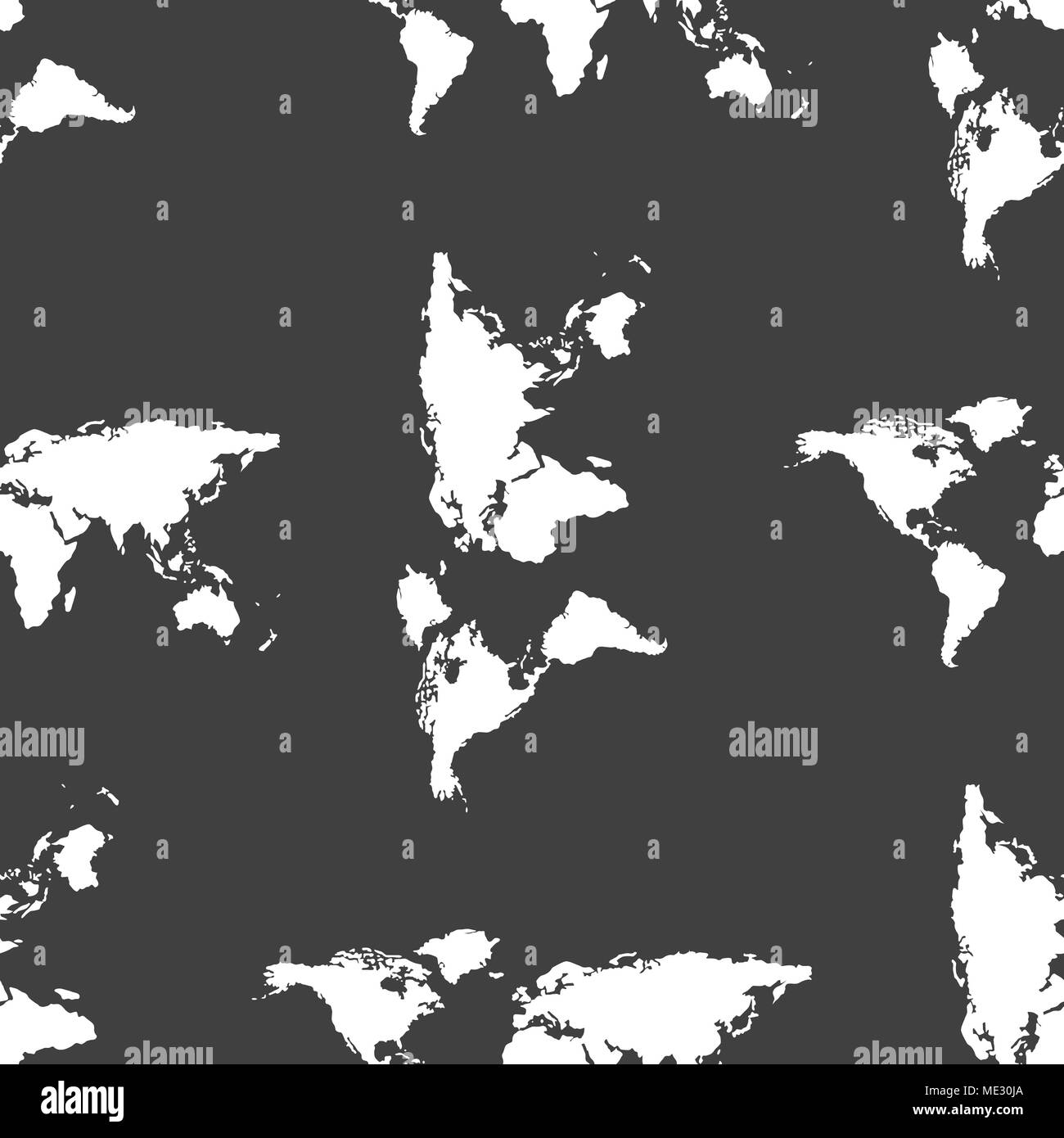 Mappa mondo web icon. design piatto. Seamless modello grigio. EPS vettoriali10 Illustrazione Vettoriale