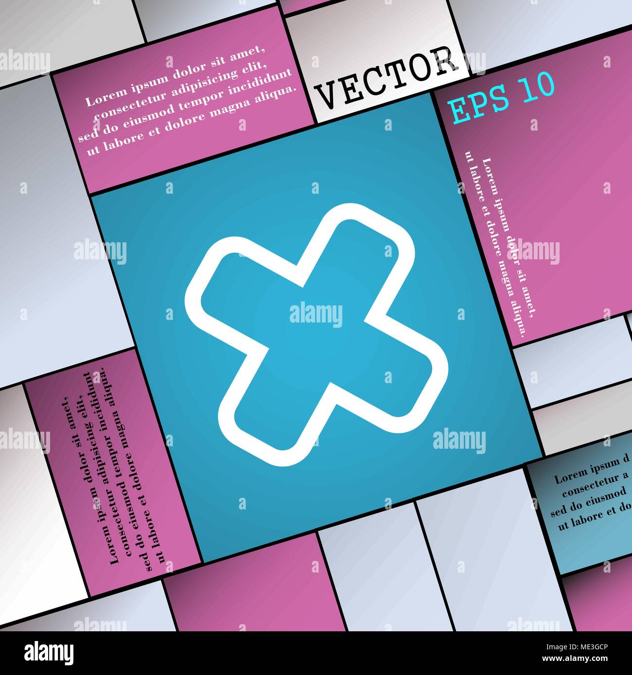 Icona Annulla segno. Appartamento moderno stile per il design. Illustrazione Vettoriale Illustrazione Vettoriale