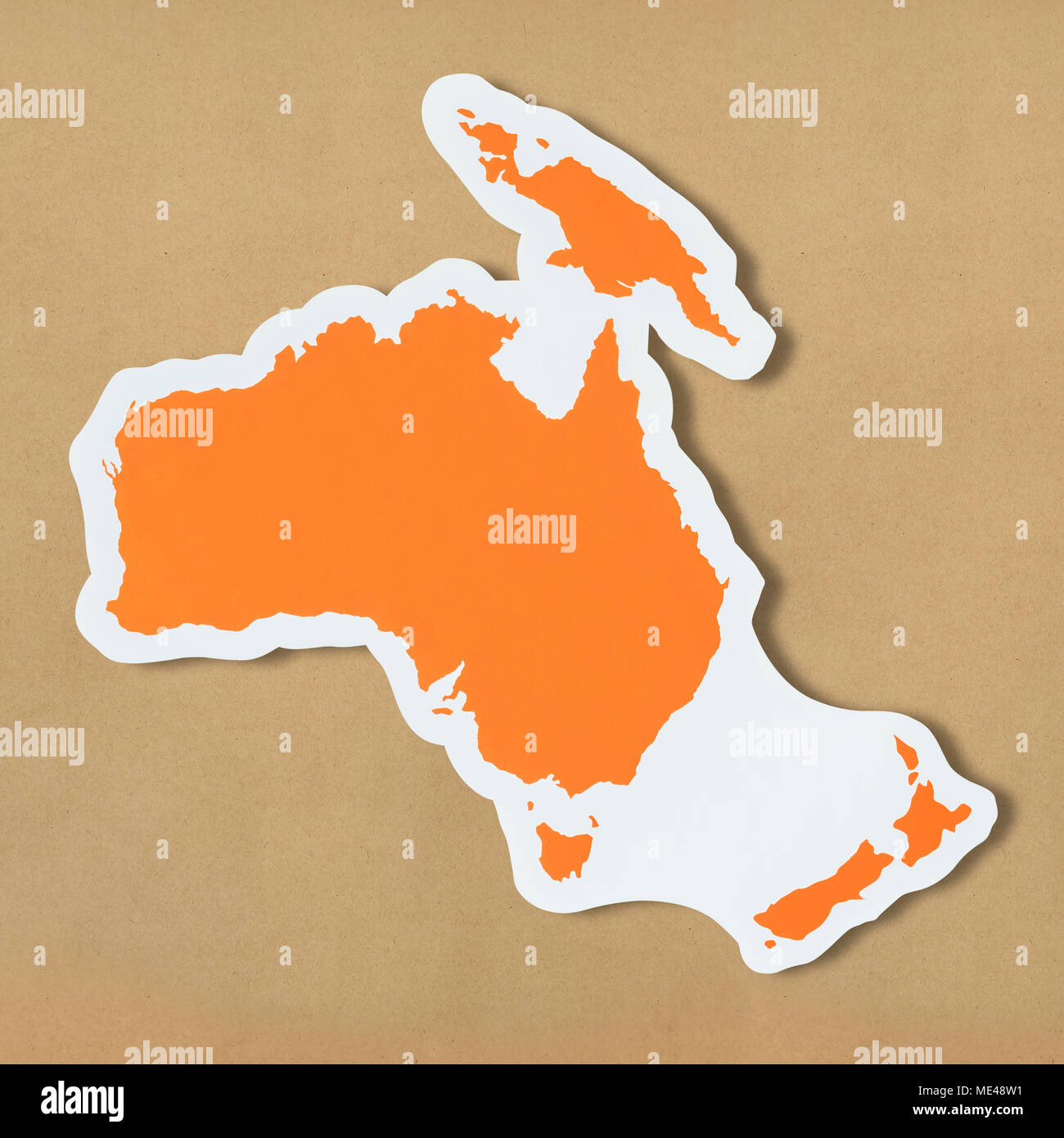 Fustellato libero mappa di Australia e Oceania Foto Stock