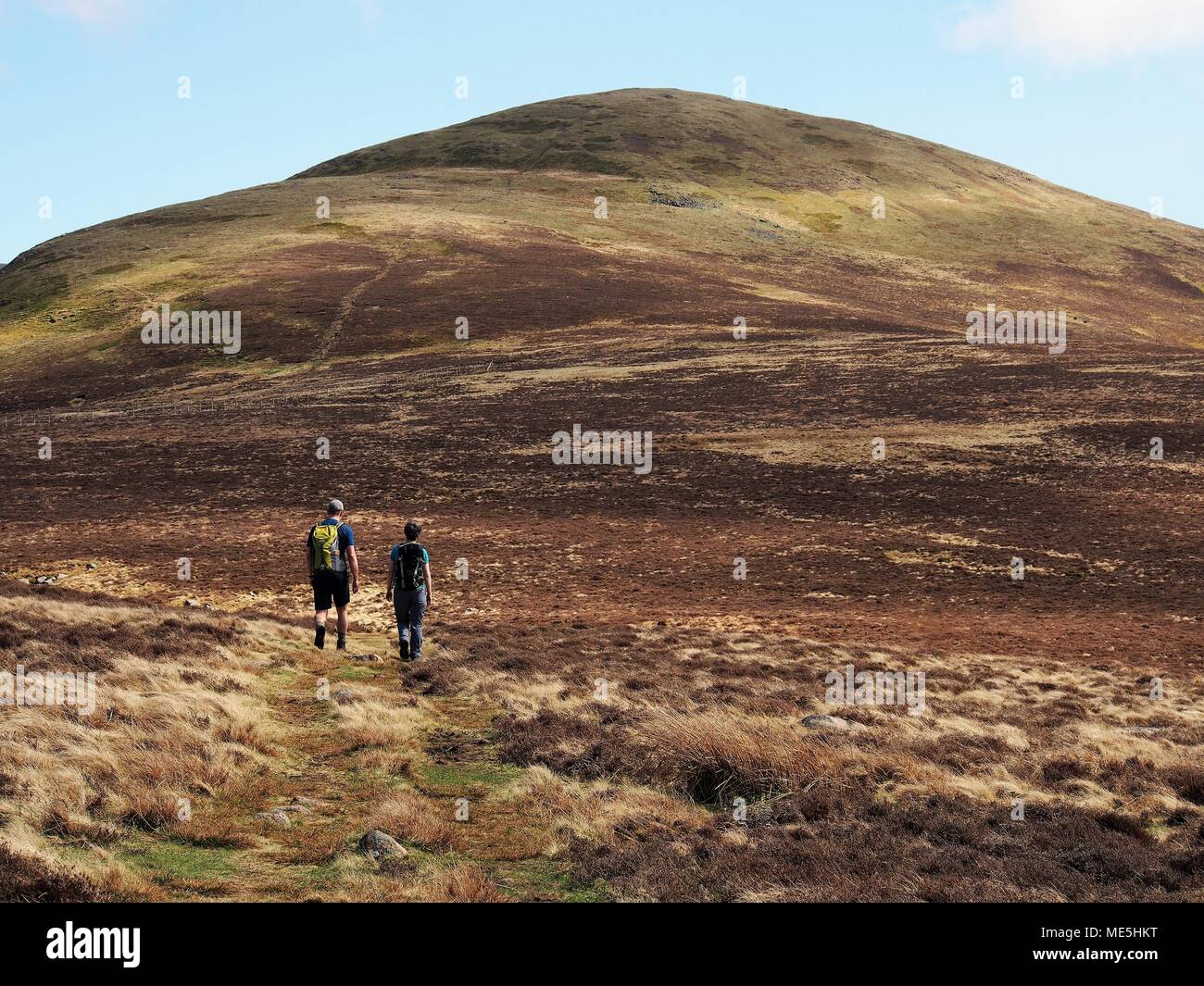 Due escursionisti in direzione di Starling Dodd, Parco Nazionale del Distretto dei Laghi, Cumbria, Regno Unito Foto Stock