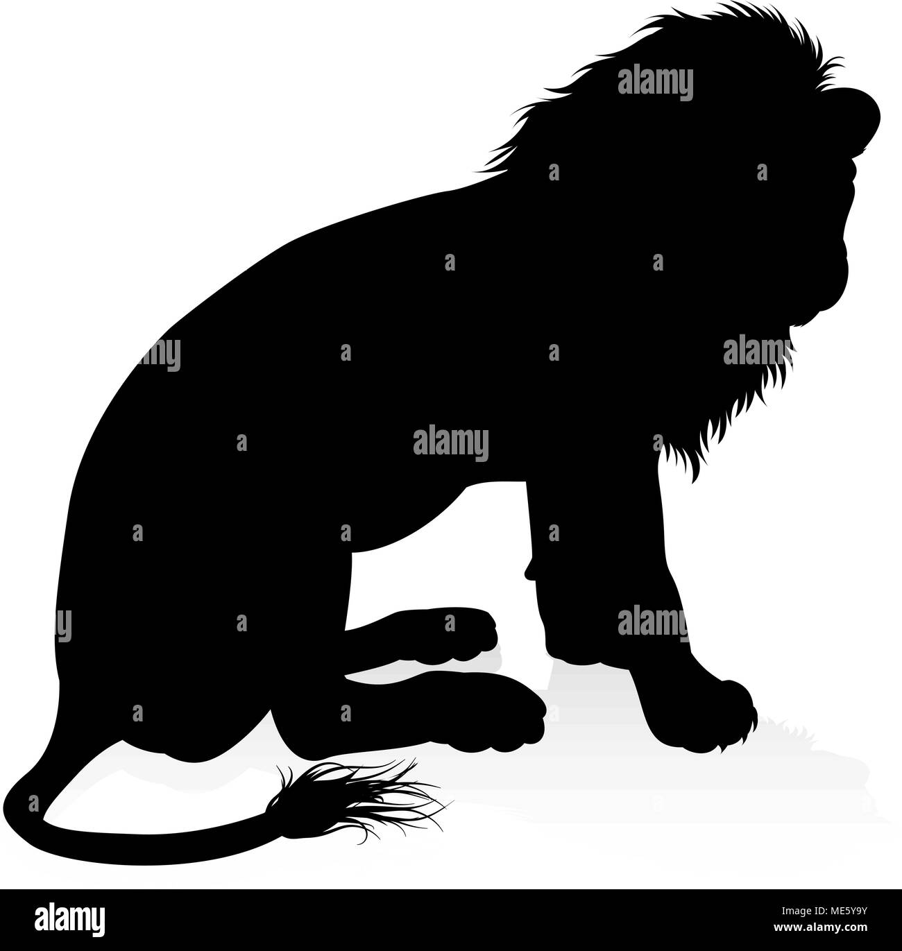 Lion Silhouette di animali Illustrazione Vettoriale