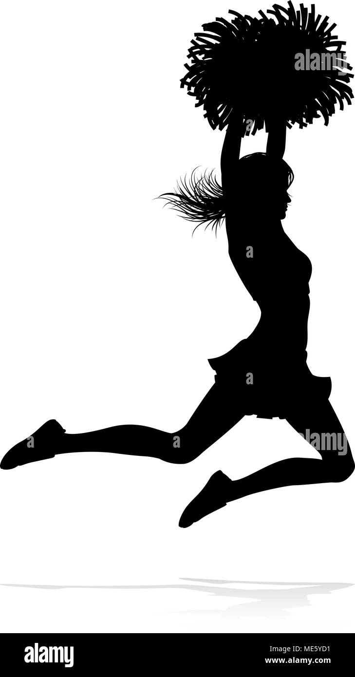 Silhouette Cheerleader Illustrazione Vettoriale