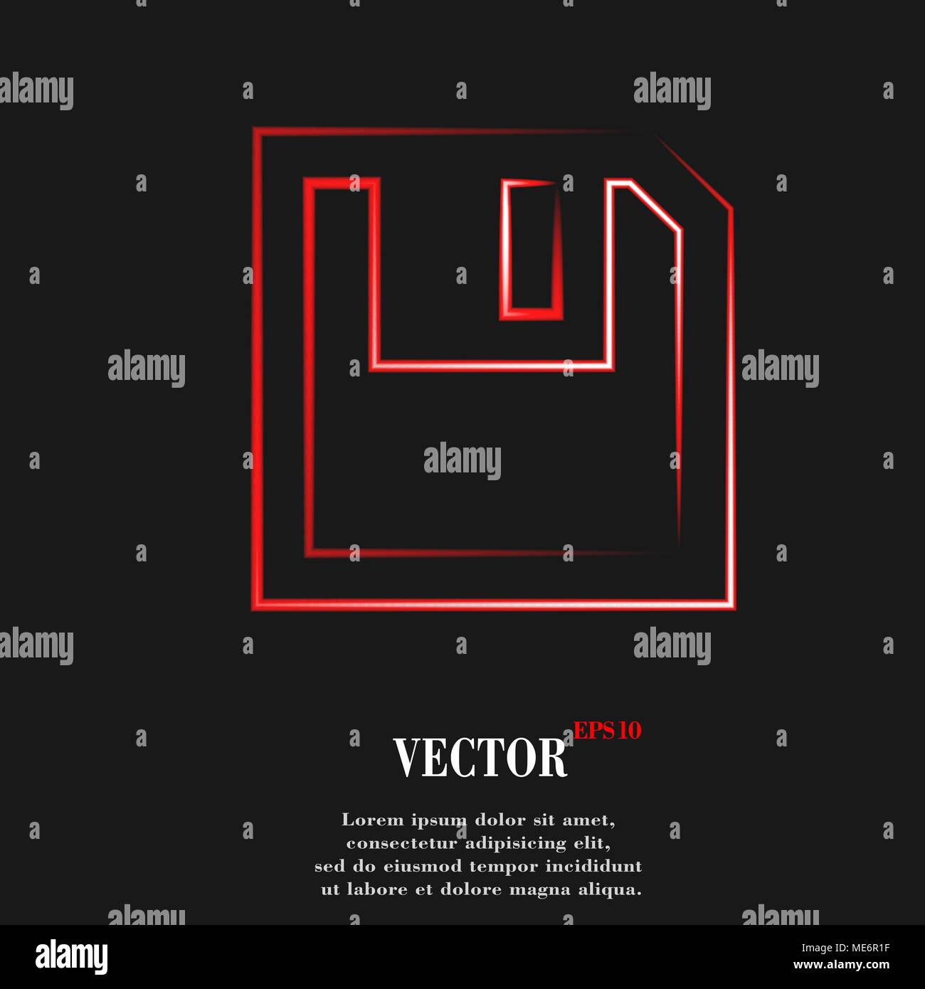 Per unità floppy disk Appartamento moderno pulsante web e lo spazio per il tuo testo. Vettore. EPS10 Illustrazione Vettoriale