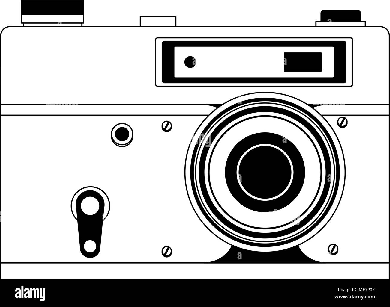 Macchina fotografica sul simbolo in bianco e nero Immagine e Vettoriale -  Alamy