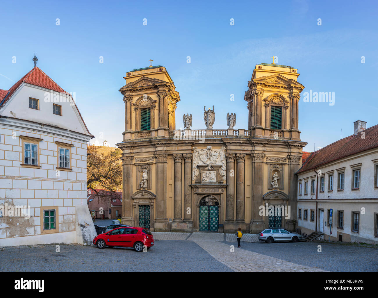 Piazza principale di Mikulov, Repubblica Ceca Foto Stock