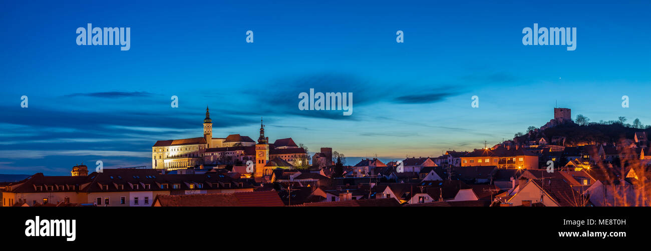 Mikulov Castle, la Moravia del Sud, Repubblica Ceca Foto Stock