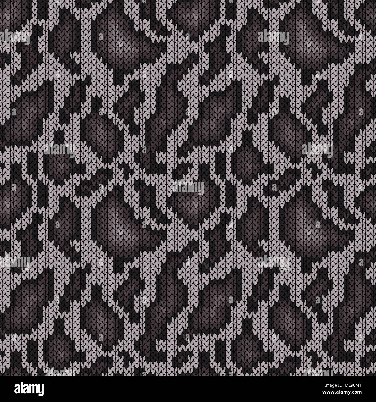 Perfetta mimetizzazione sfondo, maglia modello di vettore come un tessuto texture in chiaro e scuro tonalità grigiastra Illustrazione Vettoriale