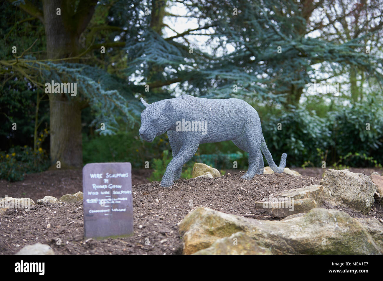 Filo sculture nel giardino Foto Stock