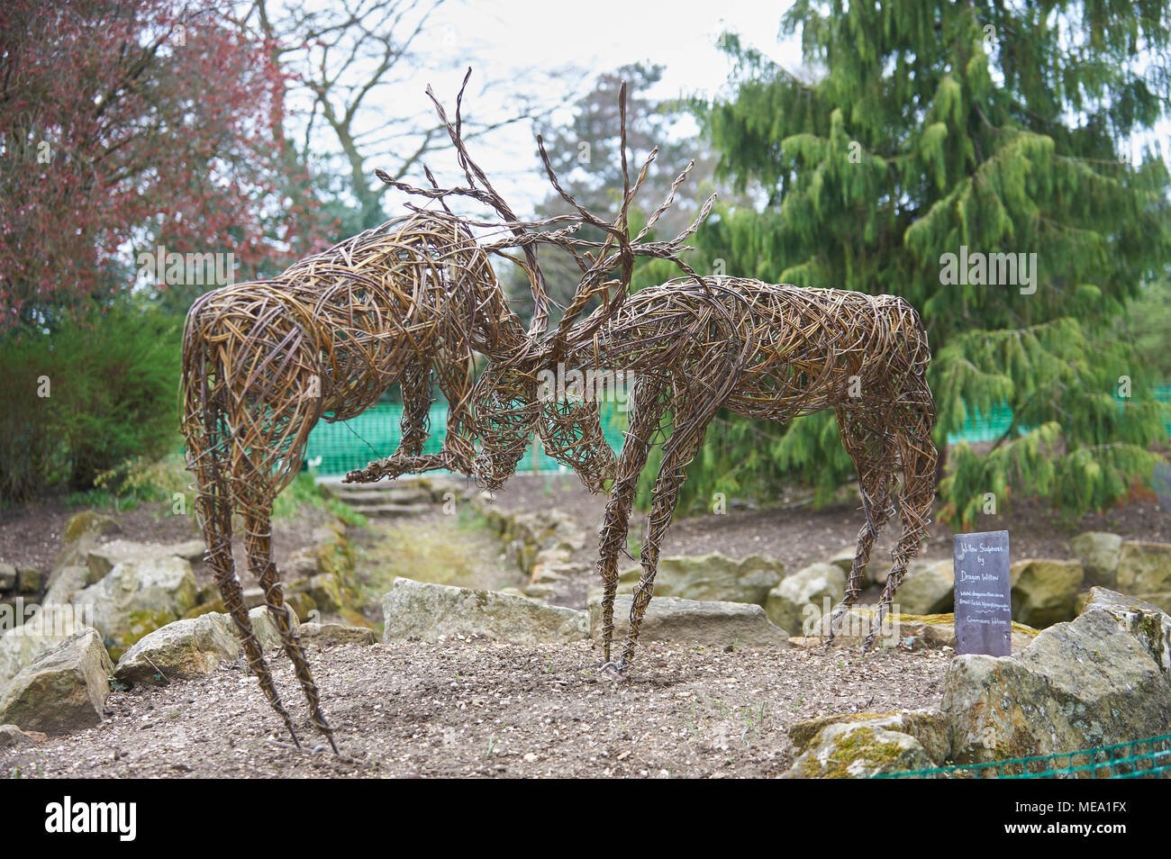 Filo sculture nel giardino Foto Stock