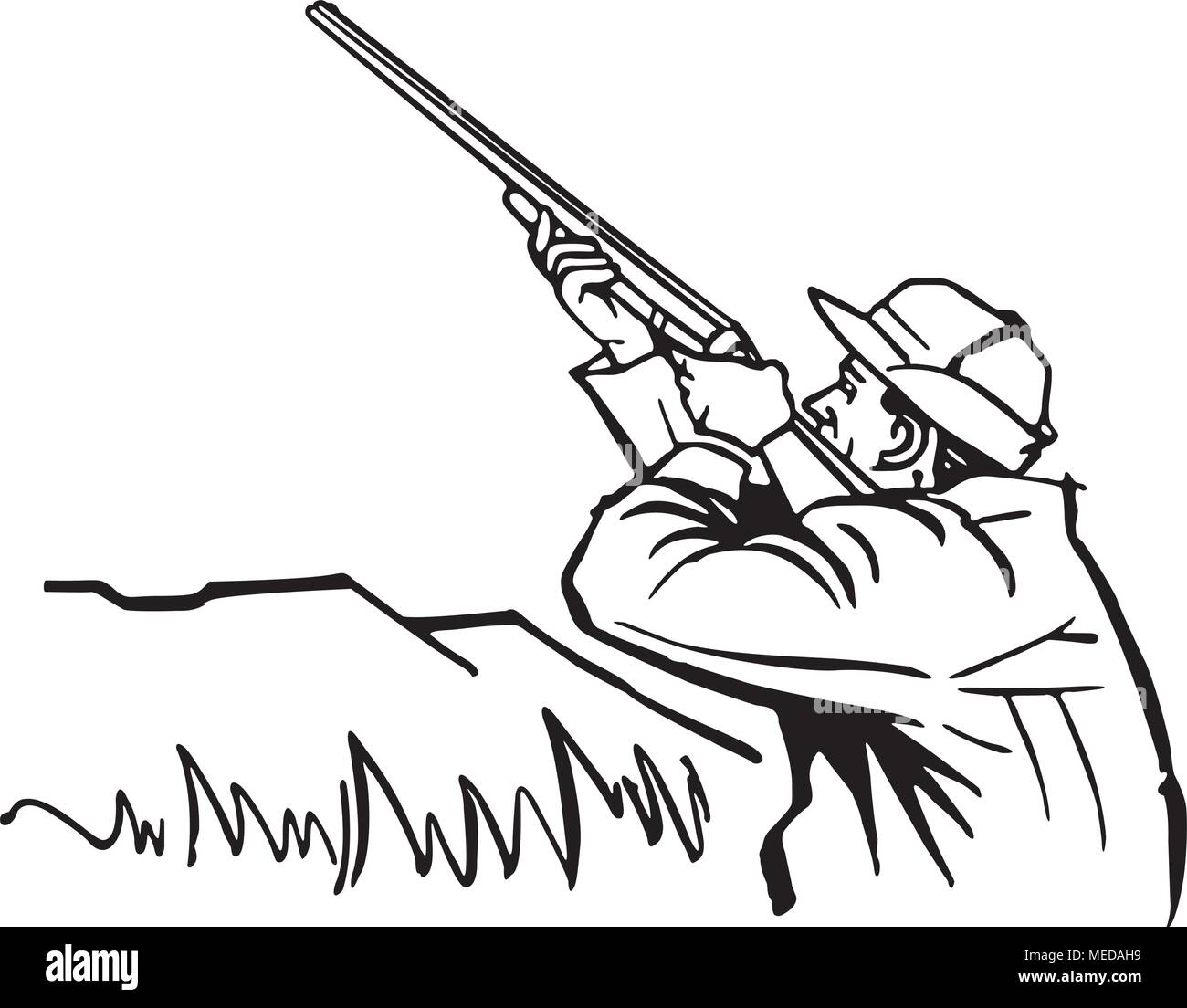 Cacciatore di anatre - retrò illustrazione clipart Illustrazione Vettoriale