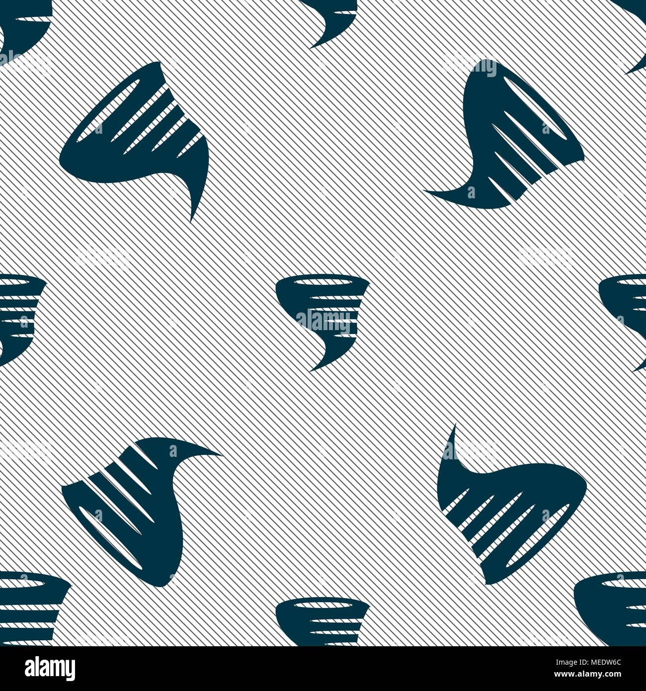 Icona di tornado. Modello senza cuciture con texture geometrica. Illustrazione Vettoriale Illustrazione Vettoriale