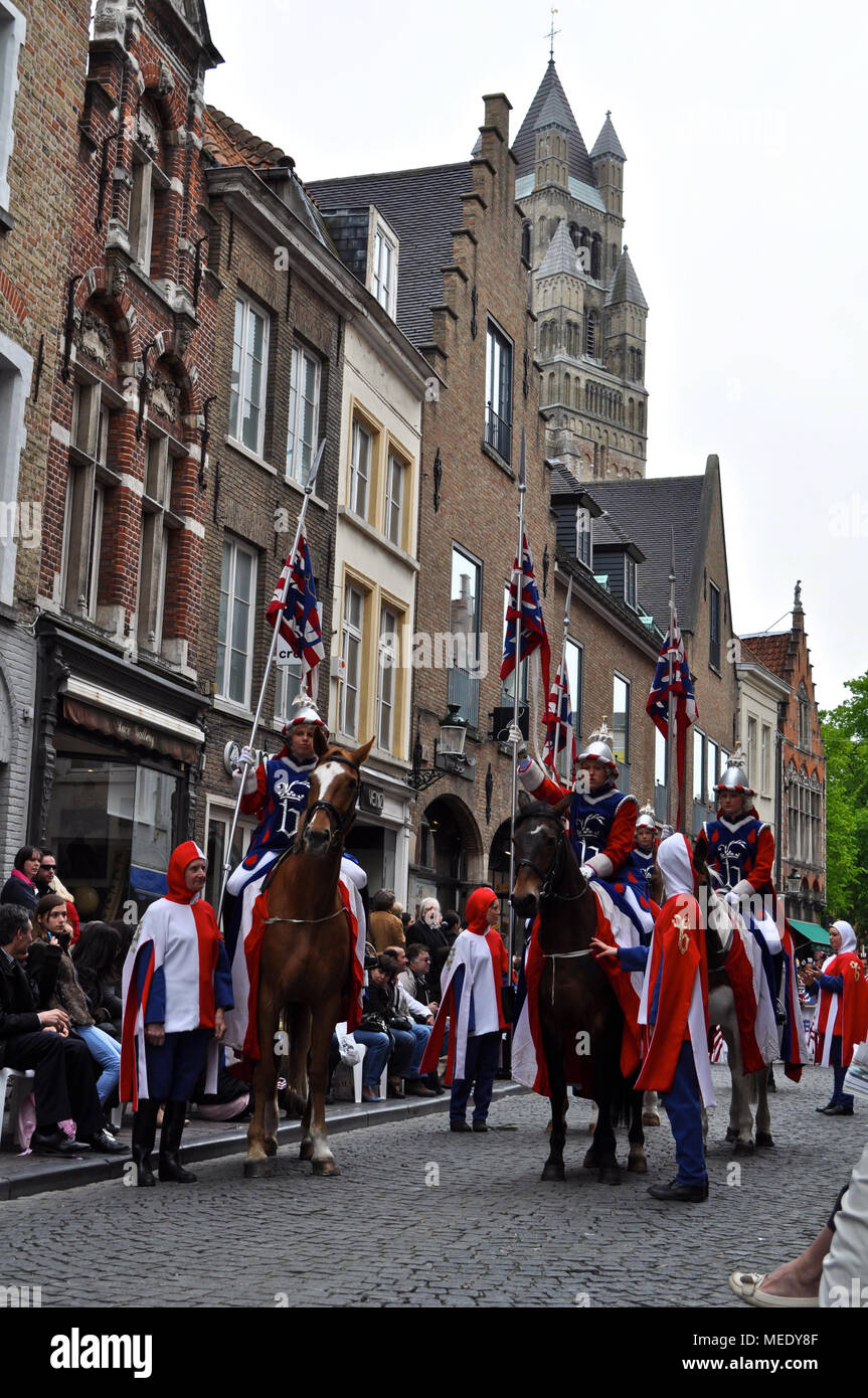 Bruges, Belgio. La processione del Santo sangue (Heilig Bloedprocessie), un grande religioso processione cattolica il giorno dell'Ascensione Foto Stock