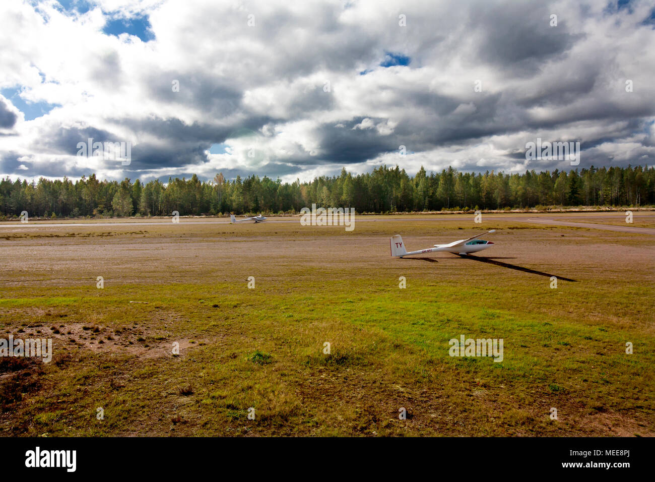 KOTKA, Finlandia - 17 settembre 2017: l'Aviosuperficie per luce non piani motorizzato Foto Stock